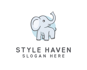 Baby Elephant - Cute Elephant Animal logo design