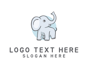 Cute Elephant Animal Logo