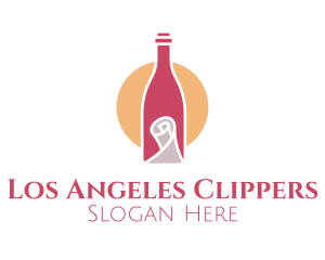 Wine Bottle Scroll Logo