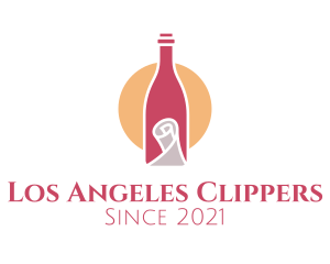 Liquor - Wine Bottle Scroll logo design