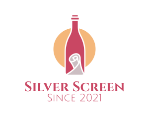 Lounge - Wine Bottle Scroll logo design