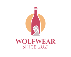 Sunrise - Wine Bottle Scroll logo design