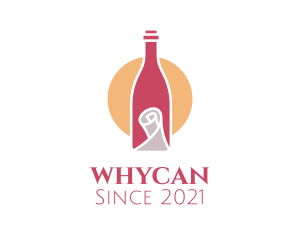 Booze - Wine Bottle Scroll logo design