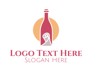 Wine Bottle Scroll Logo