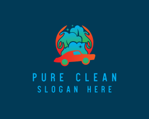 Flaming Car Cleaning logo design