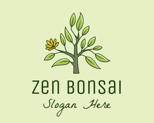 Bonsai - Carnation Flower Plant logo design