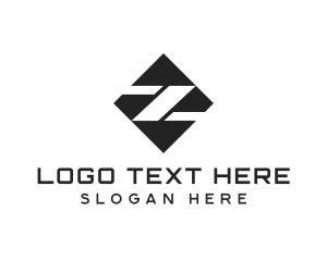 Black And White - Modern Geometric Diamond Letter Z logo design
