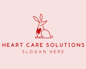 Love Heart Kangaroo  logo design