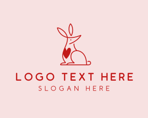 Romance - Love Heart Kangaroo logo design