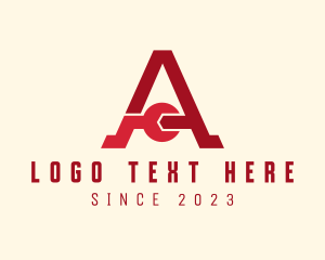 Red - Letter A Wrench logo design