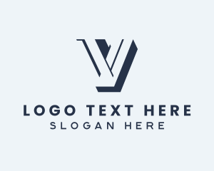 Negative Space - Modern Brand Letter V logo design