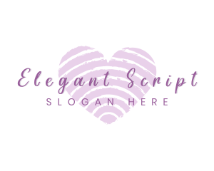 Purple Heart Script logo design