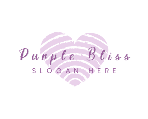 Purple Heart Script logo design