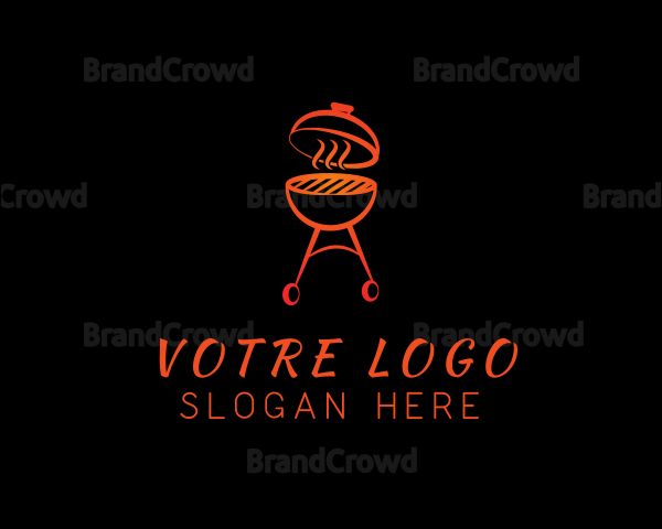 Smoking Barbecue Grill Logo