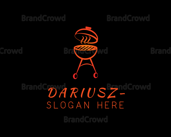 Smoking Barbecue Grill Logo