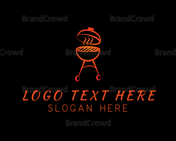 Smoking Barbecue Grill Logo