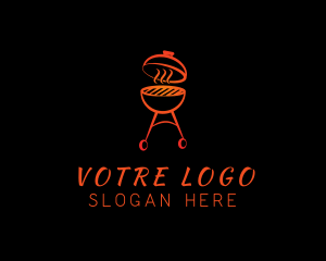 Smoking Barbecue Grill Logo