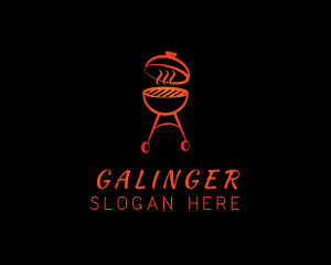 Sizzling - Smoking Barbecue Grill logo design