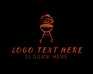 Hot - Smoking Barbecue Grill logo design