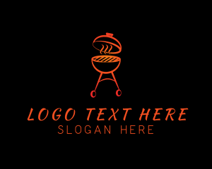 Smoking Barbecue Grill Logo