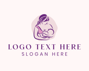 Mom - Breastfeeding Mother Child logo design