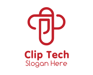 Clip - Paper Clip Cross logo design