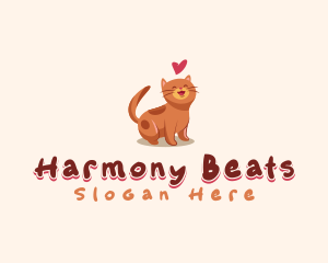 Cute Cat Heart Logo