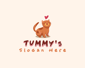 Cute Cat Heart Logo