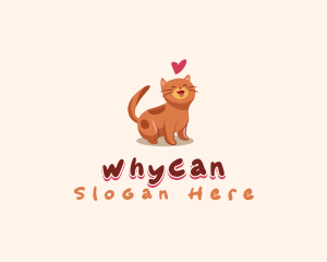 Cute Cat Heart Logo