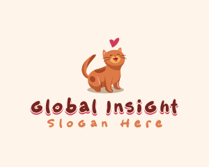 Animal Shelter - Cute Cat Heart logo design