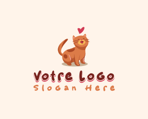 Fur - Cute Cat Heart logo design