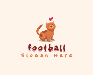 Please - Cute Cat Heart logo design