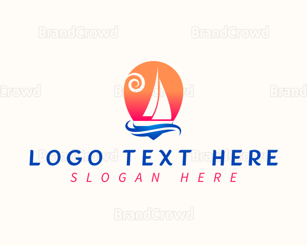 Sailboat Sea Travel Logo