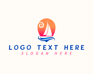Water - Sailboat Sea Travel logo design