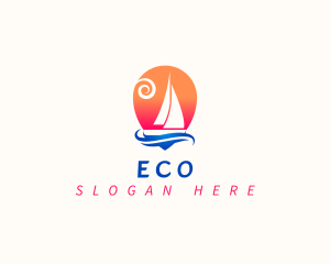 Ocean - Sailboat Sea Travel logo design
