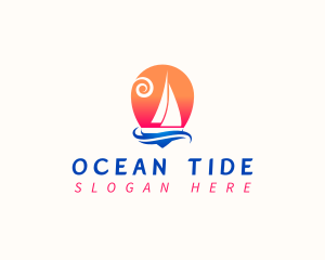 Sailboat Sea Travel logo design