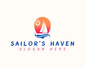 Sailboat Sea Travel logo design