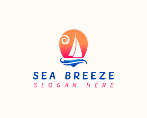Sailboat Sea Travel logo design