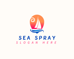 Sailboat Sea Travel logo design