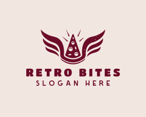 Retro Pizza Wings Diner logo design