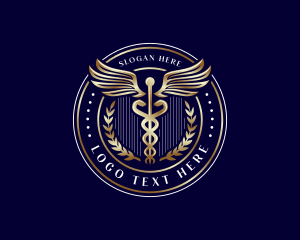 Serpents - Caduceus Wreath Healthcare logo design