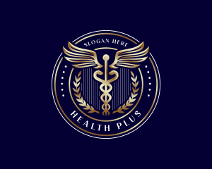 Caduceus Wreath Healthcare logo design