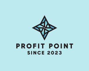 Four Point Star Pinwheel logo design