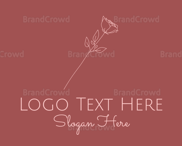 Pink Rose Flower Minimalist Logo