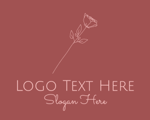 Minimal - Pink Rose Flower Minimalist logo design