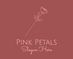 Pink Rose Flower Minimalist logo design