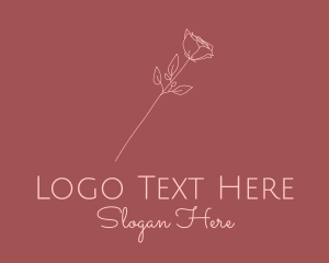 Floral Shop - Pink Rose Flower Minimalist logo design