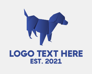 Blue Puppy - Blue Dog Origami logo design