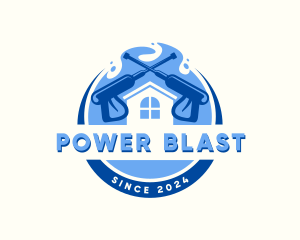 Power Wash Cleaning Maintenance logo design