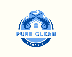 Power Wash Cleaning Maintenance logo design